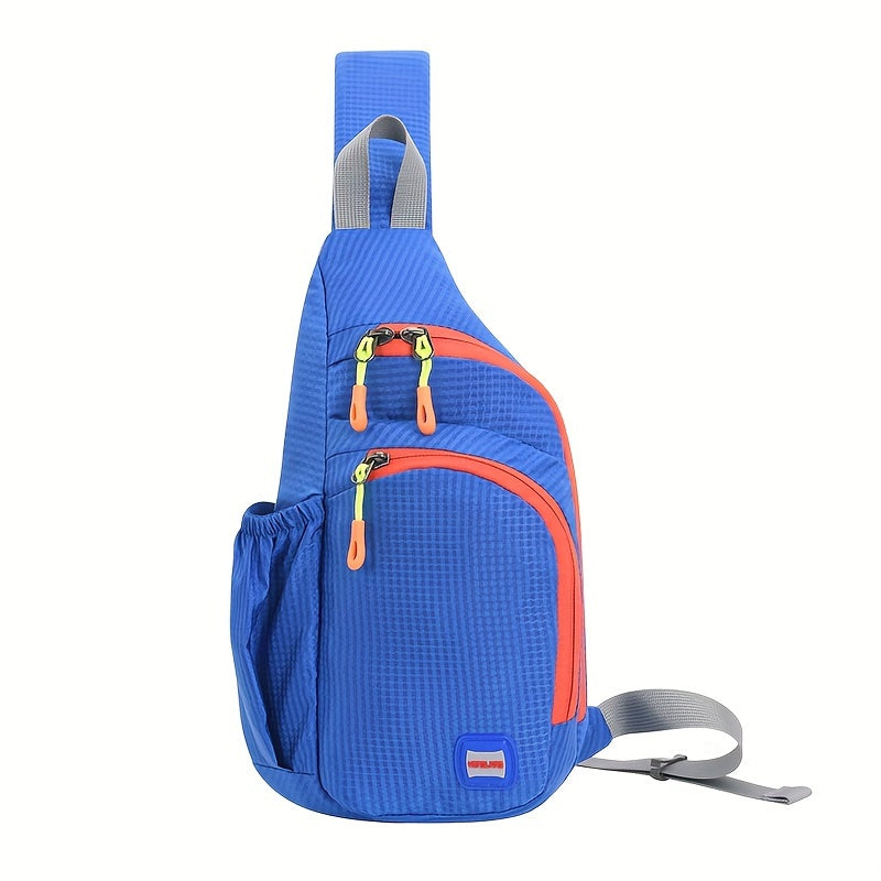 Pochete de nylon resistente à água,com compartimento com zíper e bolso lateral