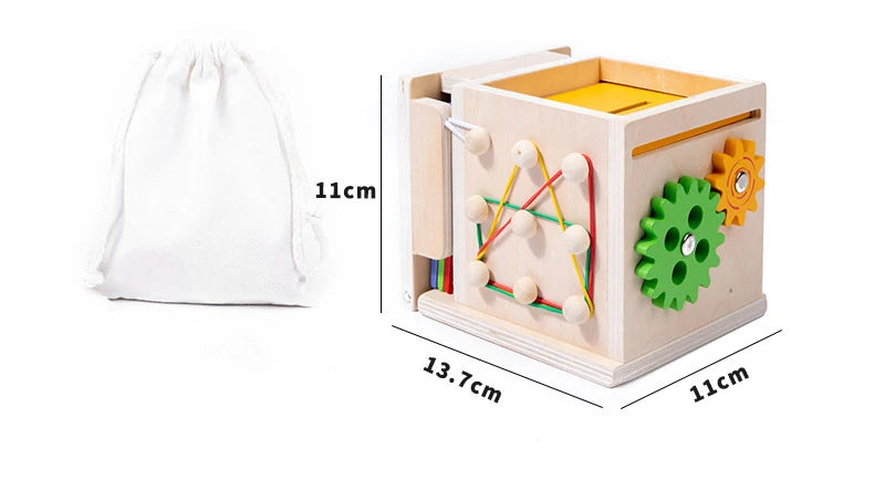 Brinquedo Educativo de Caixa de madeira com  formas geometricas e cor
