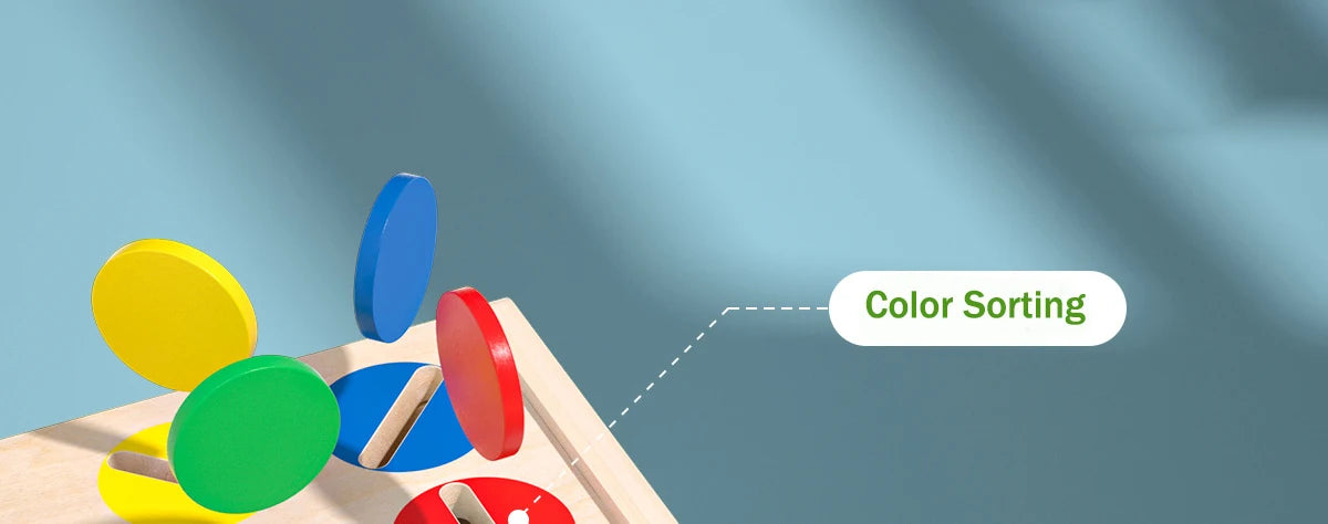 Brinquedo Educativo de Caixa de madeira com  formas geometricas e cor