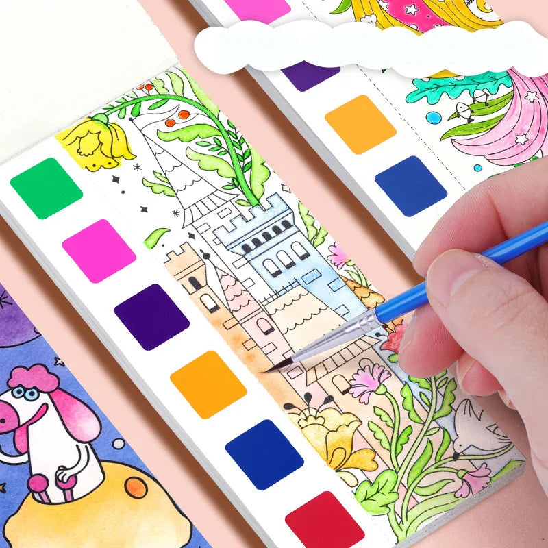 LIVRO DE COLORIR AQUARELA INFANTIL DE 12 PÁGINAS
