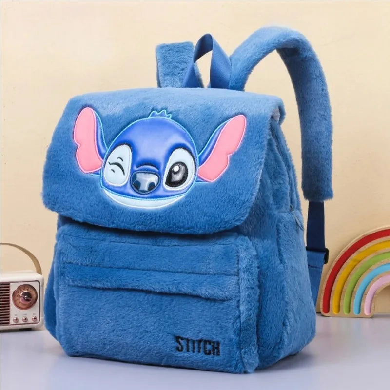 MOCHILA DE PELÚCIA  COM ESTAMPA DE DESENHO ANIMADO