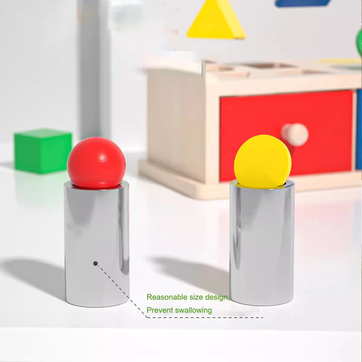 Brinquedo Educativo de Caixa de madeira com  formas geometricas e cor