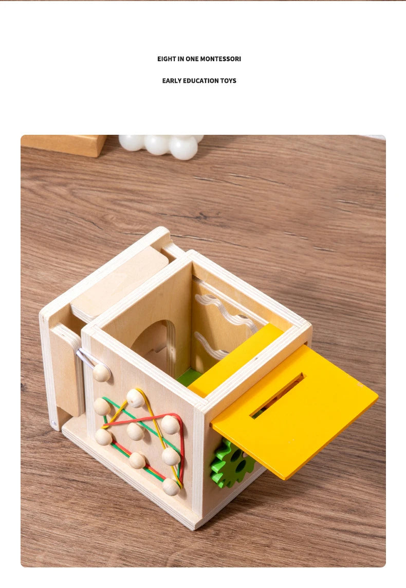 Brinquedo Educativo de Caixa de madeira com  formas geometricas e cor