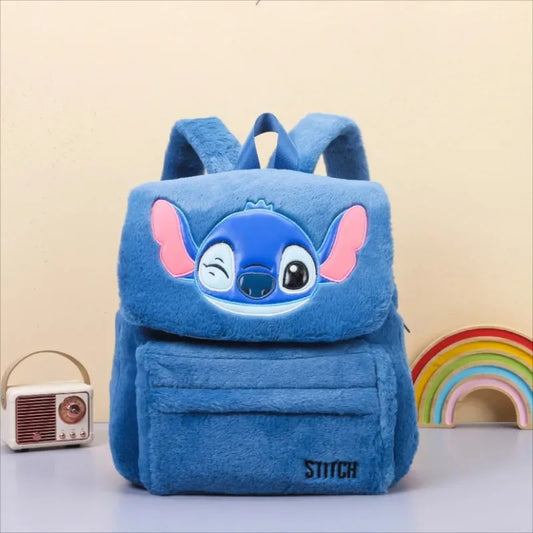 MOCHILA DE PELÚCIA  COM ESTAMPA DE DESENHO ANIMADO