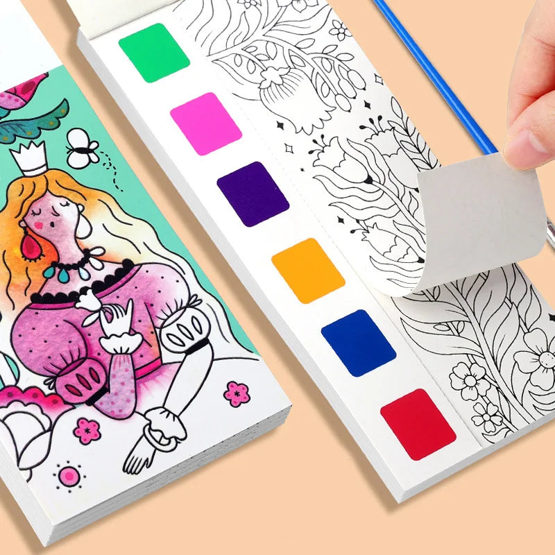 LIVRO DE COLORIR AQUARELA INFANTIL DE 12 PÁGINAS