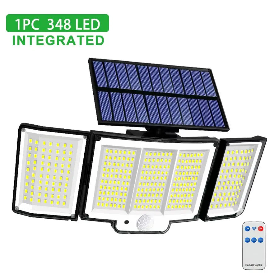 Luzes solares led 228/328 ao ar livre pir sensor de movimento lâmpada de parede ip65 à prova dip65 água luz de rua com controle remoto para iluminação do jardim