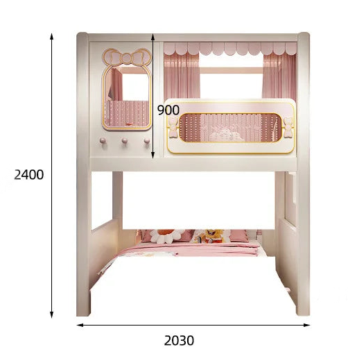 BELICHE INFANTIL COM GUARDA-ROUPA DE MESA INTEGRADA