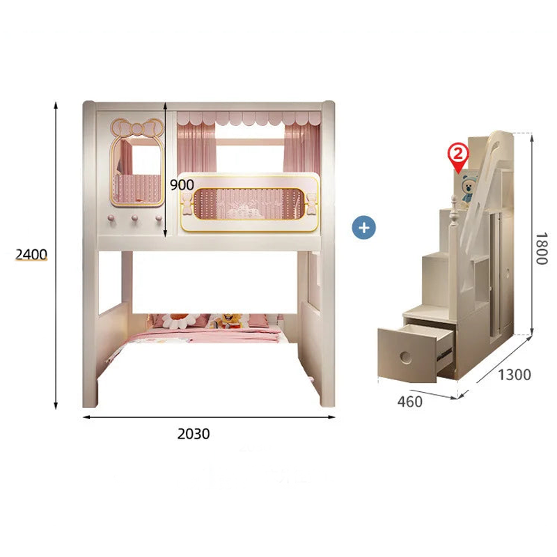 BELICHE INFANTIL COM GUARDA-ROUPA DE MESA INTEGRADA