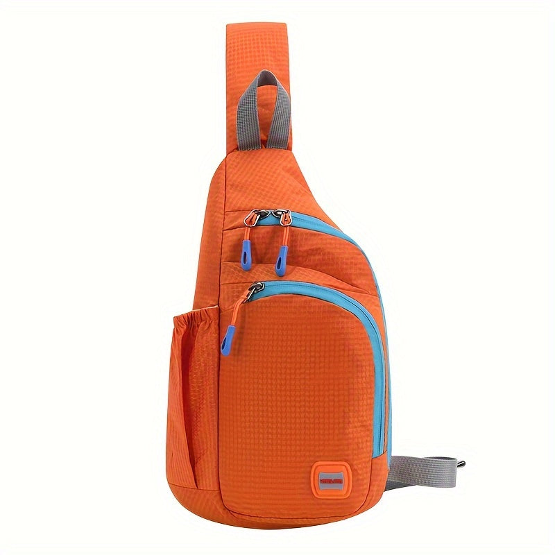 Pochete de nylon resistente à água,com compartimento com zíper e bolso lateral