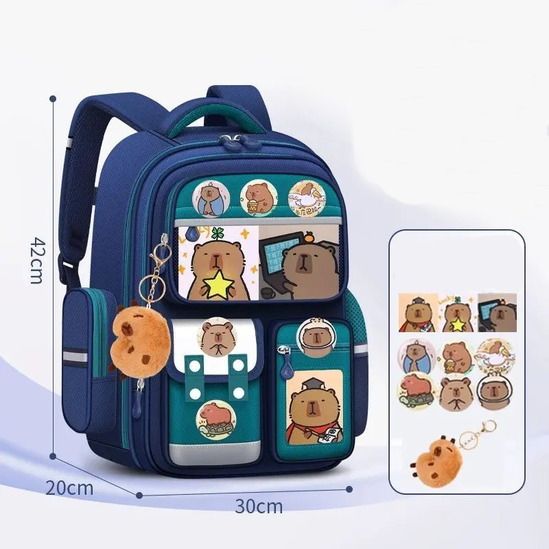 MOCHILA ESCOLAR COM DESENHO DE CAPIVARA UNISSEX